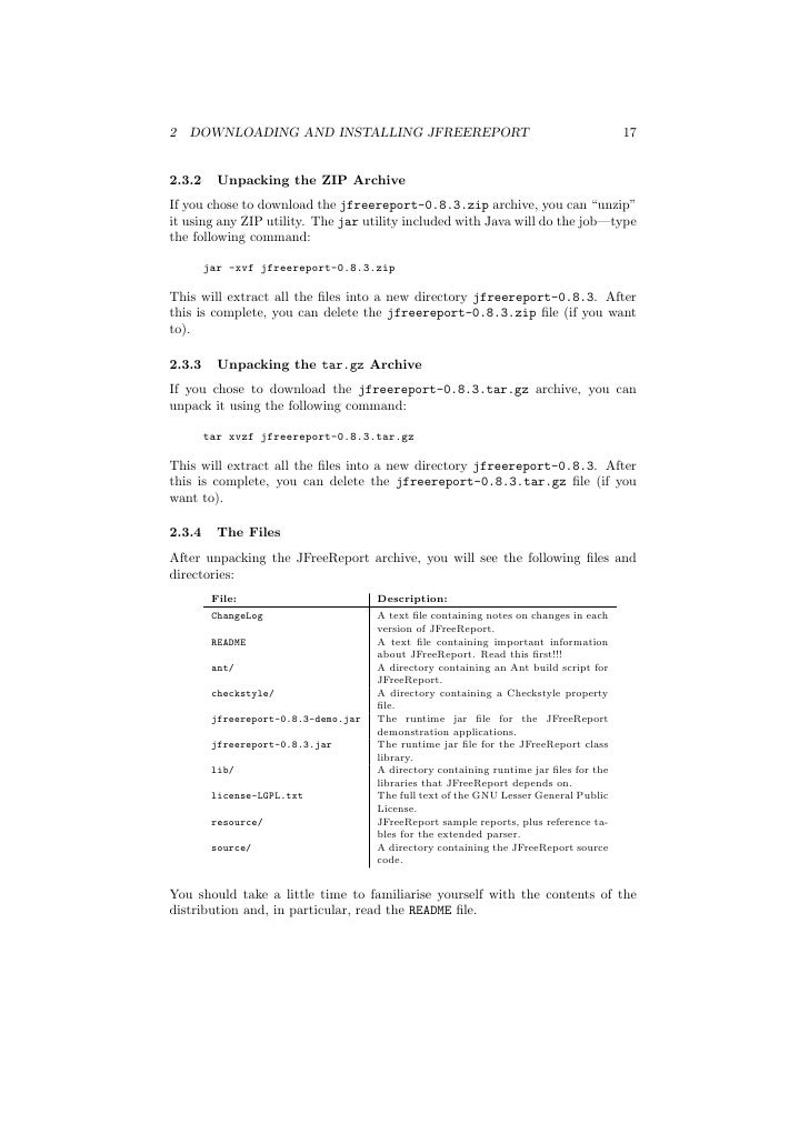 jfreereport generate